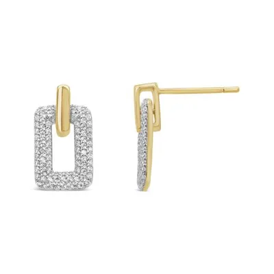 10K Yellow Gold 0.33CTW Diamond Paperclip Drop Earrings