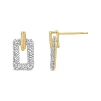 10K Yellow Gold 0.33CTW Diamond Paperclip Drop Earrings