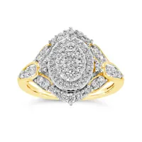 10K Yellow Gold 0.90CTW Diamond Fashion Ring