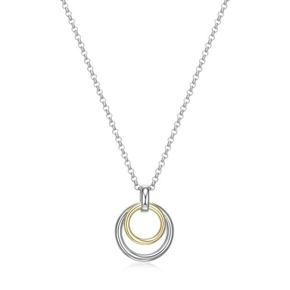 Elle Simpatico Gold Plated Double Layer Circle 17" + 3" Necklace