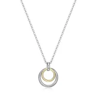 Elle Simpatico Gold Plated Double Layer Circle 17" + 3" Necklace