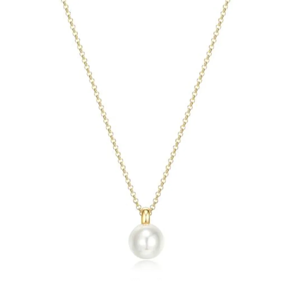 Elle Simpatico Gold Plated White Shell 17" + 3" Necklace