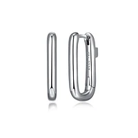 Elle Simpatico Sterling Silver Small Rectangle Hoop Earring