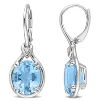 Julianna B Sterling Silver Sky Blue Topaz and White Topaz Earrings