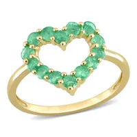 Julianna B 10K Yellow Gold Emerald Heart Ring