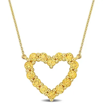 Julianna B 10K Yellow Gold Citrine Heart Pendant 17