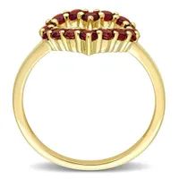 Julianna B 10K Yellow Gold Garnet Heart Ring