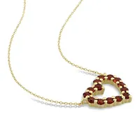 Julianna B 10K Yellow Gold Garnet Heart Pendant 17