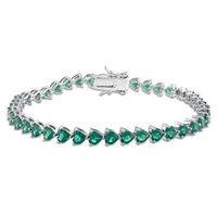 Julianna B Sterling Silver Created Emerald Bracelet 7.5