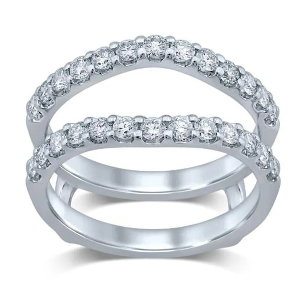 14K White Gold 0.87CTW Diamond Ring Enhancer