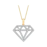 10K Yellow Gold 0.20CTW Diamond Shaped Pendant