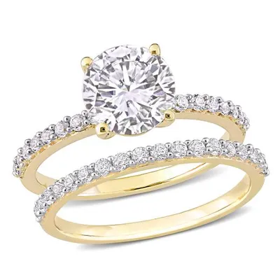 Julianna B 10K Yellow Gold Created White Sapphire Bridal Set