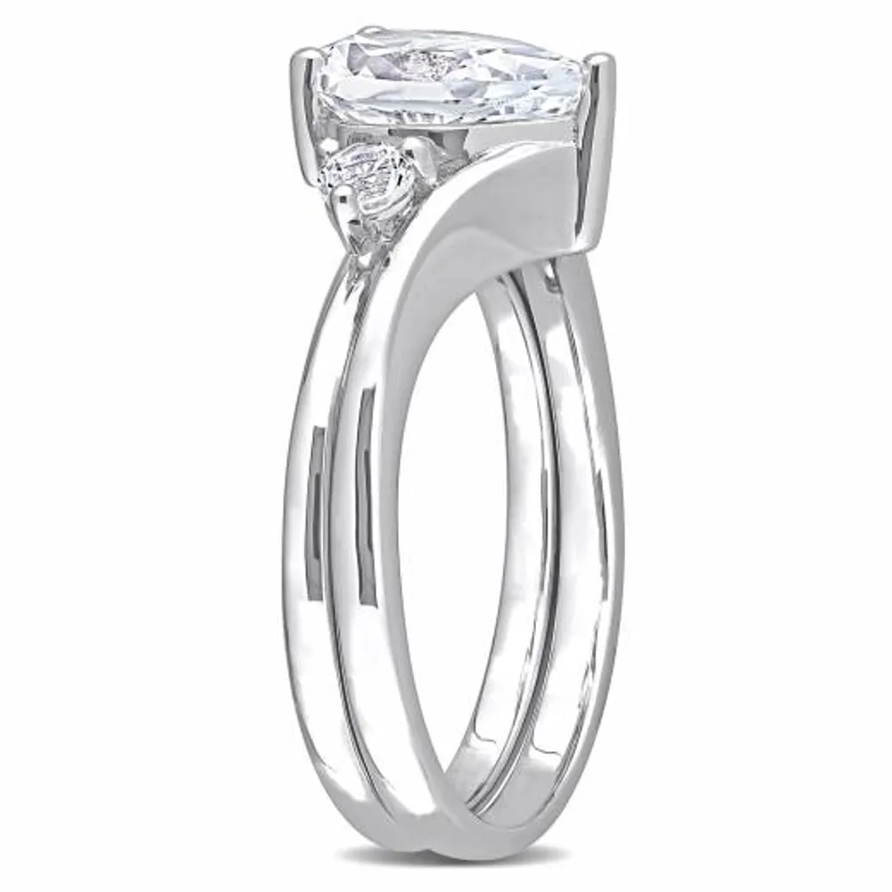 Julianna B 10K White Gold Created White Sapphire Ring