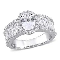 Julianna B 10K White Gold Created White Sapphire Ring