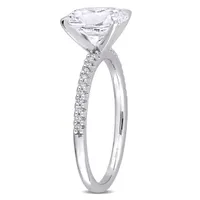 Julianna B 14K White Gold Created White Sapphire and Diamond Ring