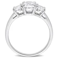 Julianna B Sterling Silver Cubic Zirconia 3 Stone Ring