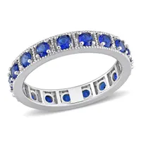 Julianna B Sterling Silver Blue Cubic Zirconia Eternity Band