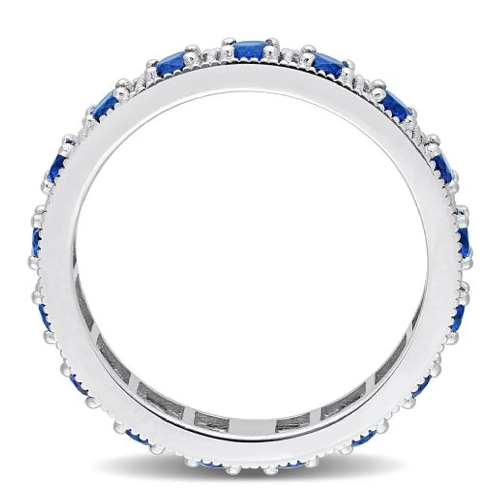 Julianna B Sterling Silver Blue Cubic Zirconia Eternity Band