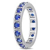 Julianna B Sterling Silver Blue Cubic Zirconia Eternity Band