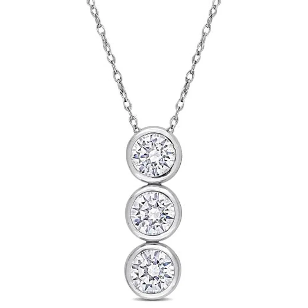 Julianna B Sterling Silver Cubic Zirconia Drop Pendant With Chain