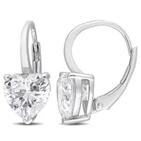 Julianna B Sterling Silver Cubic Zirconia Heart Earrings