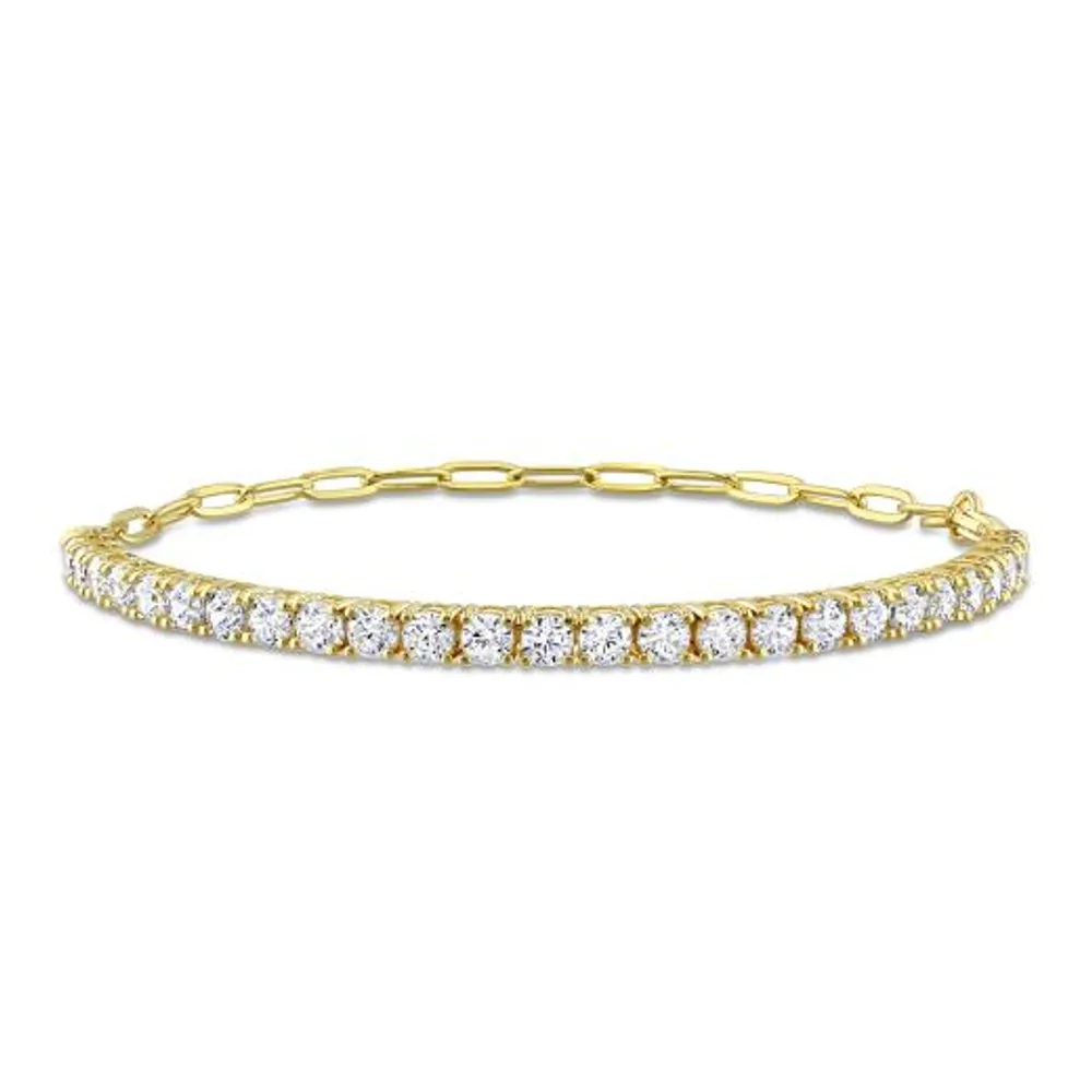 Julianna B Sterling Silver Yellow Plated Cubic Zirconia Tennis Bracelet