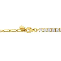 Julianna B Sterling Silver Yellow Plated Cubic Zirconia Tennis Bracelet