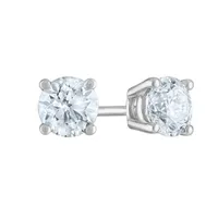 14K White Gold 0.70CTW Diamond Solitaire Stud Earrings