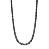 Stainless Steel Black Tennis Necklace