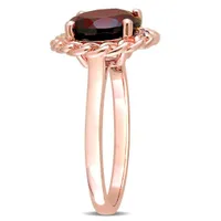 Julianna B Sterling Silver Rose Plated Garnet Ring