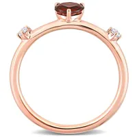 Julianna B 10K Rose Gold Garnet and Diamond Heart Ring