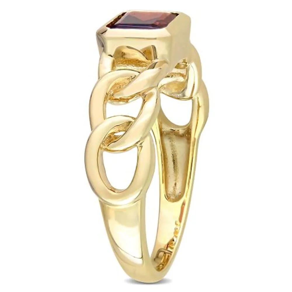 Julianna B 10K Yellow Gold Garnet Link Ring