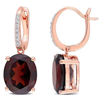 Julianna B 14K Rose Gold Garnet and Diamond Earrings