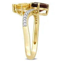 Julianna B 14K Yellow Gold Garnet, Citrine and Diamond Ring