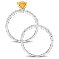 Julianna B 14K White & Yellow Gold Citrine and Diamond Bridal Set