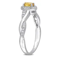 Julianna B Sterling Silver Citrine and Diamond Ring