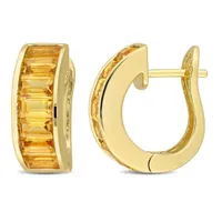 Julianna B Sterling Silver Yellow Plated Citrine Hoop Earrings