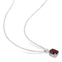 Julianna B Sterling Silver Garnet Pendant