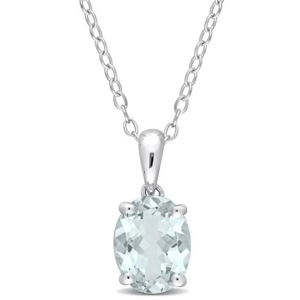 Julianna B Sterling Silver Aquamarine Pendant