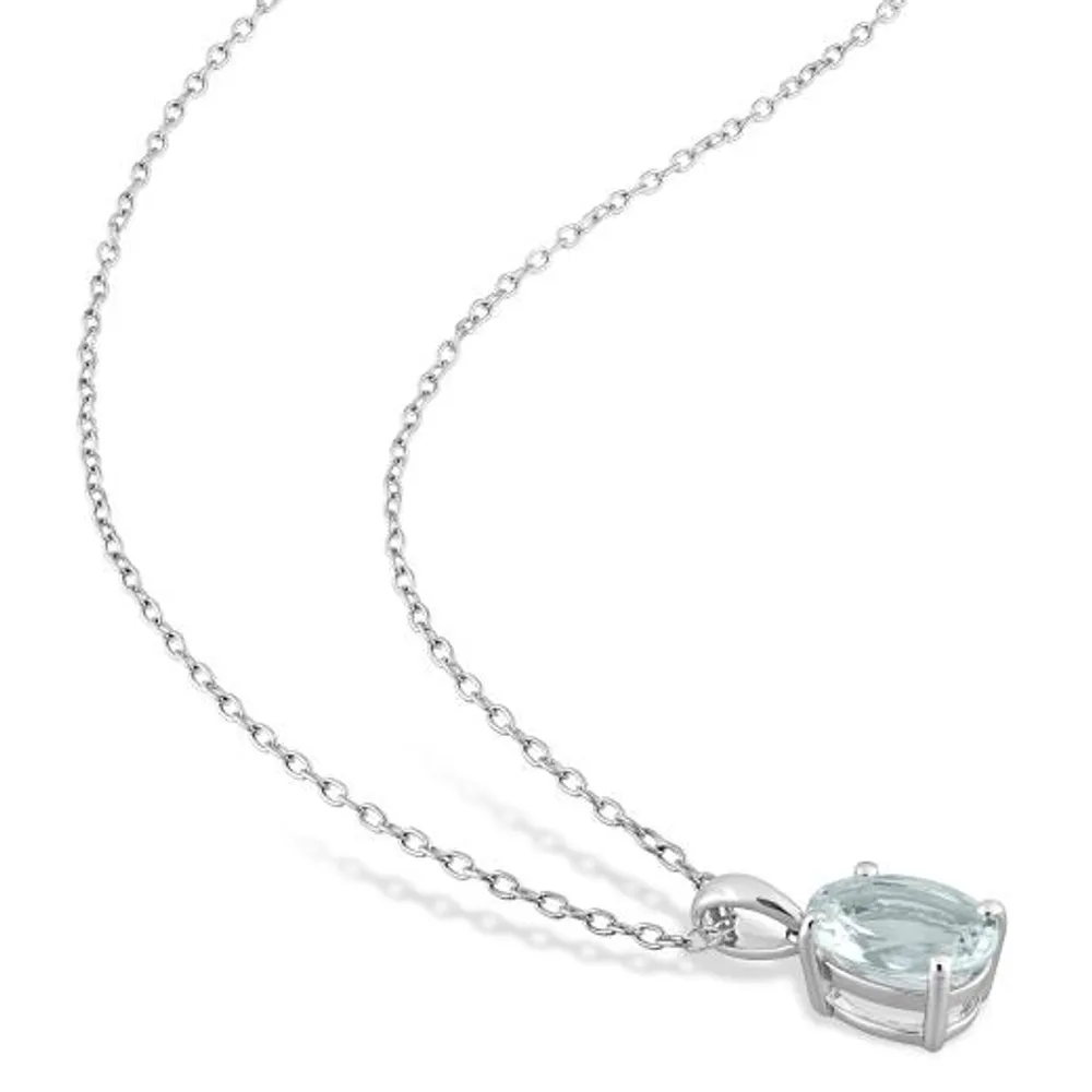 Julianna B Sterling Silver Aquamarine Pendant