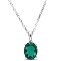 Julianna B Sterling Silver Created Emerald Pendant