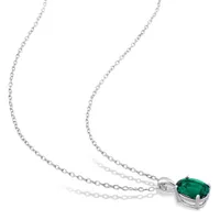 Julianna B Sterling Silver Created Emerald Pendant