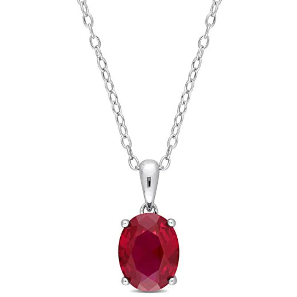 Julianna B Sterling Silver Created Ruby Pendant