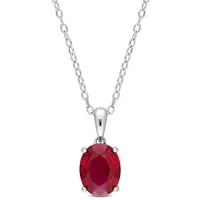 Julianna B Sterling Silver Created Ruby Pendant