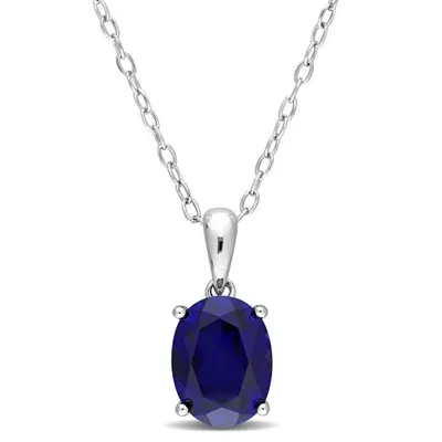 Julianna B Sterling Silver Created Sapphire Pendant