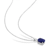 Julianna B Sterling Silver Created Sapphire Pendant