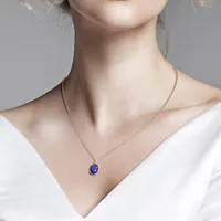 Julianna B Sterling Silver Created Sapphire Pendant