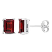 Julianna B Sterling Silver Garnet Stud Earrings