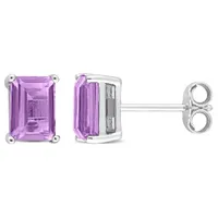 Julianna B Sterling Silver Amethyst Stud Earrings