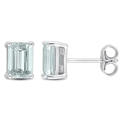 Julianna B Sterling Silver Aquamarine Stud Earrings